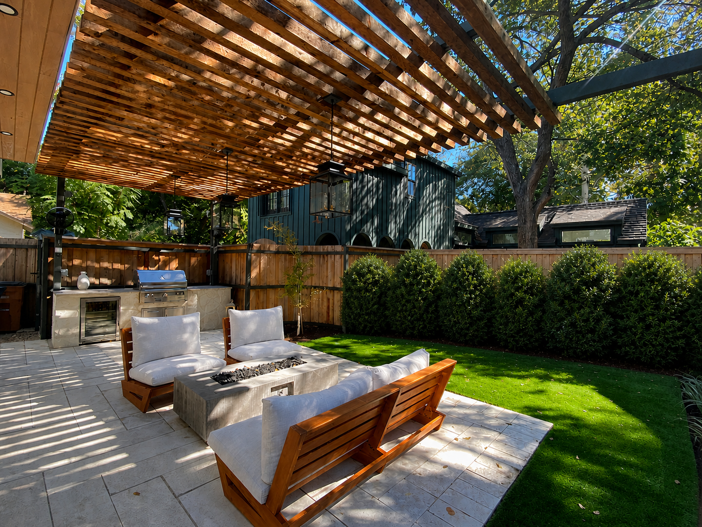 Steel & Cedar Beam Pergola
