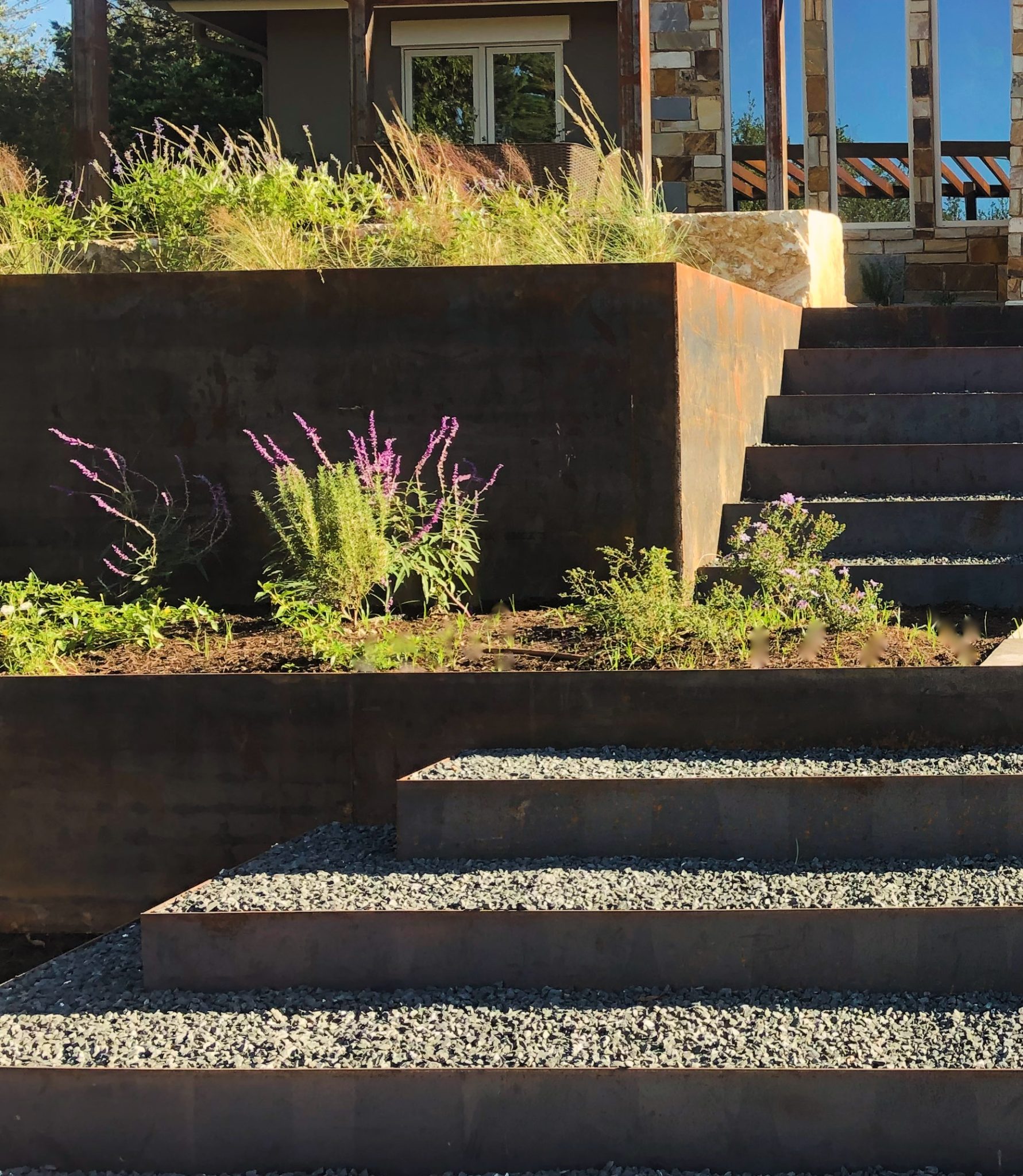 Retaining Steel Rails STEEL RETAINING WALLS | Crafted Outdoor Living And Design
