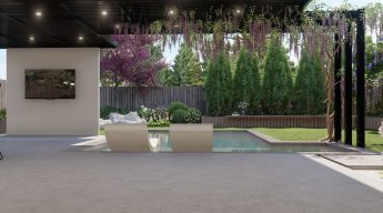 Extended pergola over pool