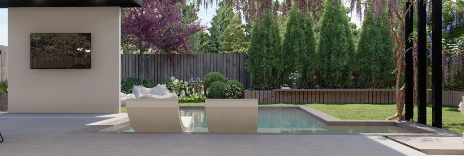 Extended pergola over pool